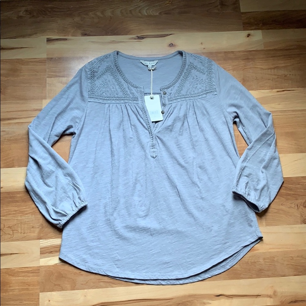 LUCKY BRAND GRAY  BLOUSE